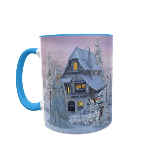 Schneemann und Prinzessin - Zwei Faben Tasse