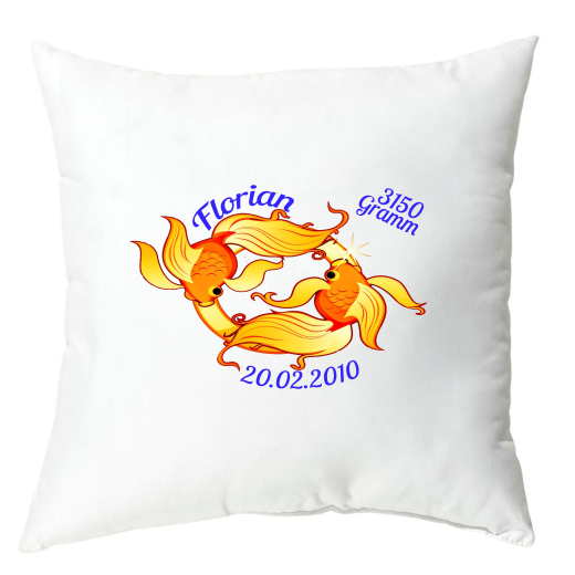 Kissen 40x40cm - Sternzeichen Fische Junge