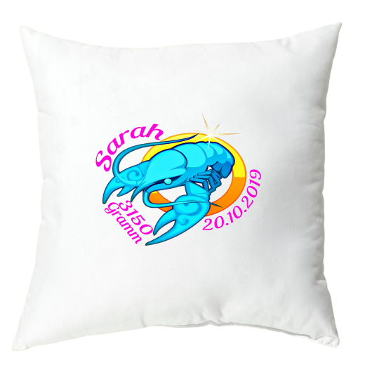 Kissen 40x40cm - Sternzeichen Krebs Mädchen