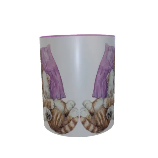 Hund und Katze - Zwei-Farben Tasse