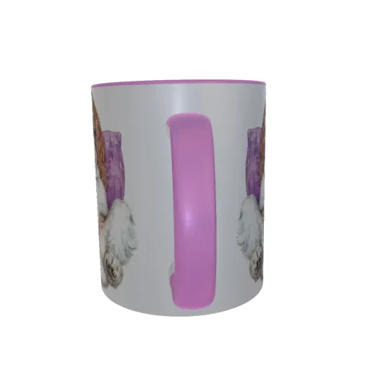 Hund und Katze - Zwei-Farben Tasse