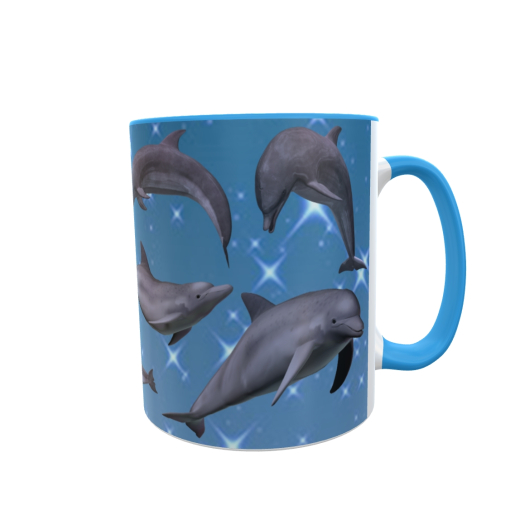Delfine Blau - Zwei-Farben Tasse