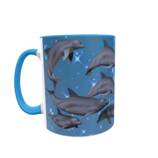 Delfine Blau - Zwei-Farben Tasse