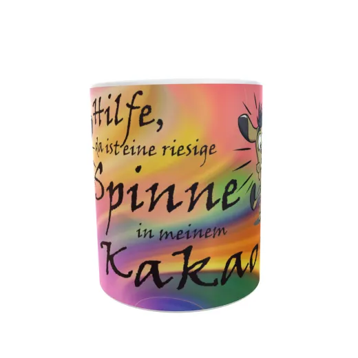Spinne Spruch - Zwei-Farben Tasse