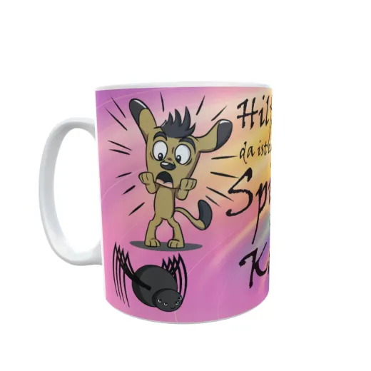 Spinne Spruch - Zwei-Farben Tasse