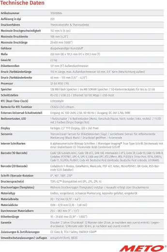 Meto PrintHybrid Thermotransferdrucker - Gebraucht