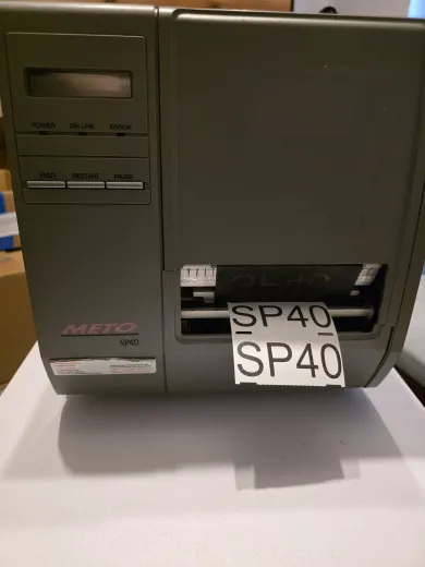 METO SP40 Thermo 104mm Label Drucker Printer Serial Parallel mit USB-Converter - Gebraucht