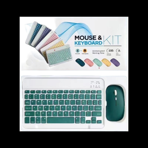 FLYSTAR Bluetooth-Tastatur-Maus-Set – Kompatibel mit mehrere Systeme multifunktional Ultra-dünnes tragbares, Tastatur und Maus