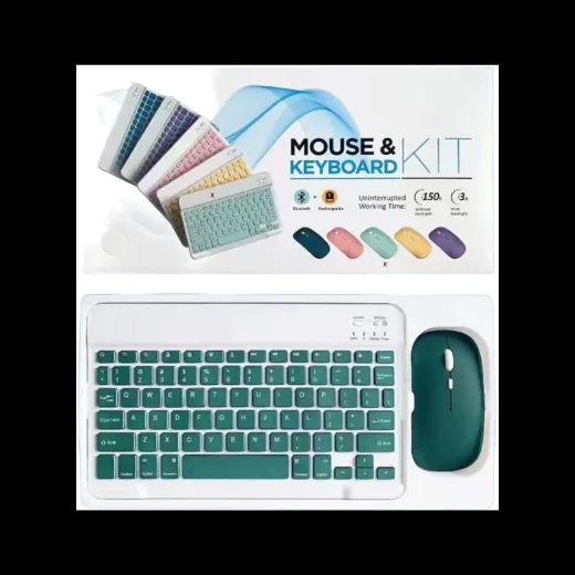 FLYSTAR Bluetooth-Tastatur-Maus-Set – Kompatibel mit mehrere Systeme multifunktional Ultra-dünnes tragbares, Tastatur und Maus
