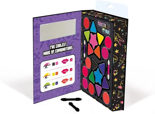 Clementoni Monster High Diary Kosmetikset - Kosmetik-Set sicher und hypoallergen - Lippenstift und Lidschatten mit Wasser waschbar - Make-up für Mädchen ab 6 Jahre