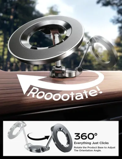 LISEN Auto-Handyhalterung magnetisch Armaturenbrett Klebepad schwarz matt
