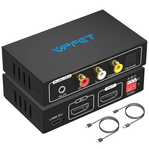 VEDINDUST HDMI Audio Extractor 4K30Hz HDMI Optisch Splitter Adapter