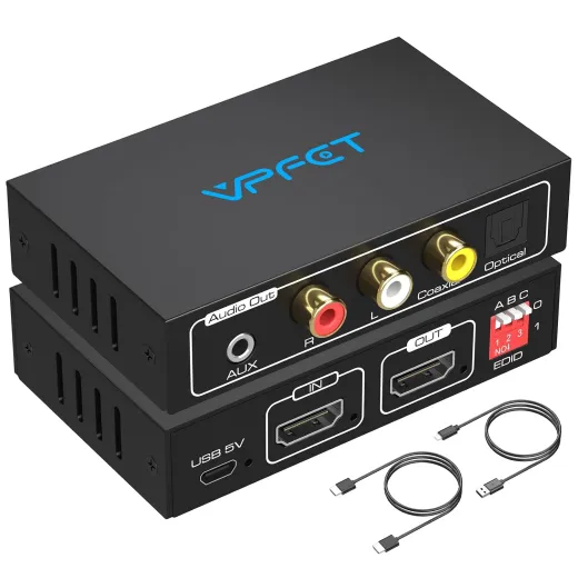 VEDINDUST HDMI Audio Extractor 4K30Hz HDMI Optisch Splitter Adapter