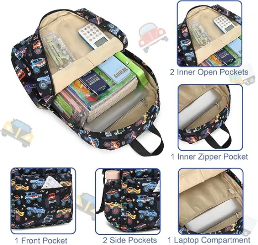 LEDAOU Jungen Kinder Rucksack Kinder Rucksack (2 Stück)