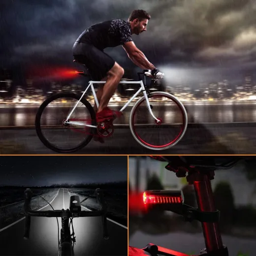 ITSHINY Fahrradlicht - Fahrradlicht USB Aufladbar, StVZO Zulassung Fahrradlampe Aus Aluminium LED, Fahrradbeleuchtung Set Wasserdicht 2 Licht-Modi Frontlicht und Rücklicht Set