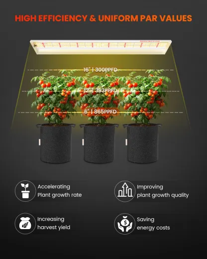 Spider Farmer SF600 74 W LED-Zuchtleuchte für Hydrokultur, Zimmerpflanzen und Blumengärten