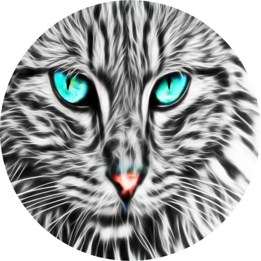 Mauspad 21cm rund 3 mm dick - matt - Katzengesicht