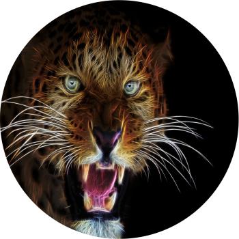 Mauspad 21cm rund 3 mm dick - matt - Raubkatze