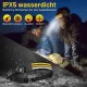 Stirnlampe LED Wiederaufladbar, 2000 Lumens Superhell 230°Weitwinkel 3*LED Weiß Licht Sensor Kopflampe, IPX5 Wasserdicht 0.14lb Leichtgewichtig Stirnlampen Perfekt zum Camping,Joggen,Wandern,Angeln,Fahrrad
