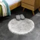 Teppich Wölkchen Lammfell Kunst-Fell-Teppich | Hochflor Deko Schaffell als Flauschiger Bett-Vorleger oder Läufer für Schlafzimmer, Wohnzimmer oder Kinderzimmer | Grau - Rund 60cm