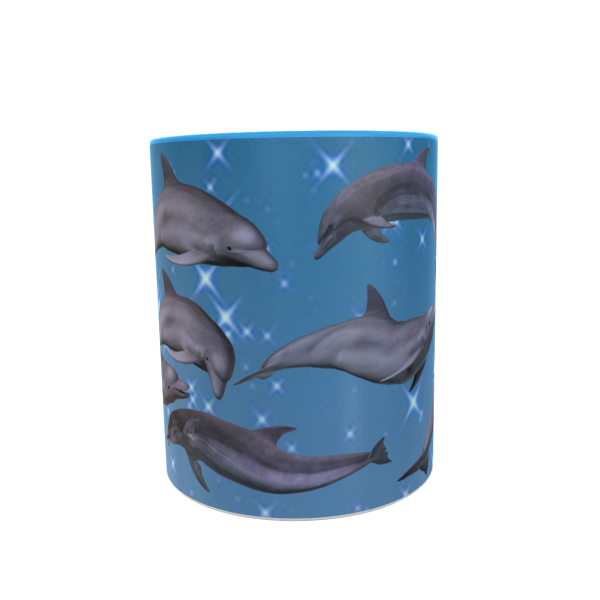 Delfine Blau - Zwei-Farben Tasse