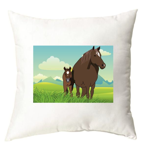 Kissen Pferd mit Fohlen 40 x 40 cm