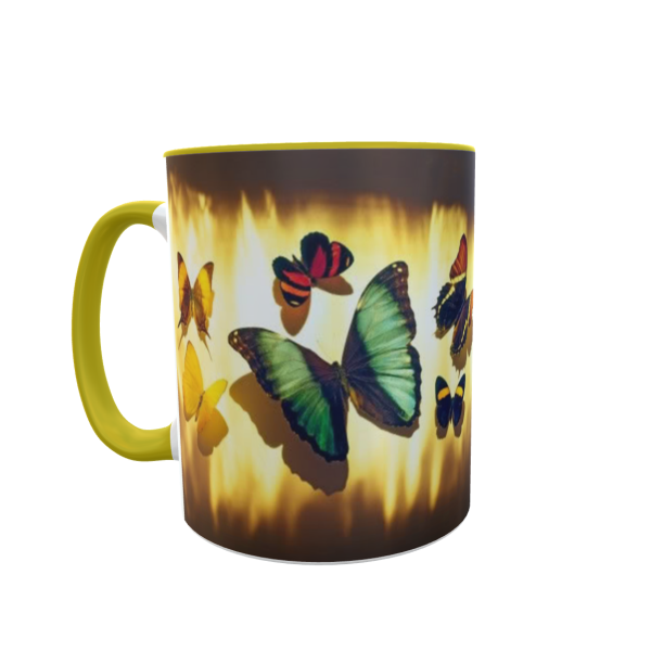 Schmetterlinge - Zwei-Farben Tasse