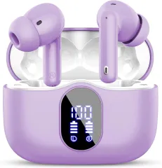 Kopfhörer Kabellos Bluetooth, Bluetooth 5.4 Kopfhörer, Tiefer Bass Ohrhörer A90 Pro True Wireless Earbuds - Farbe Violett