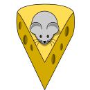 Maus Käse - Untersetzer rund Stärke 3 mm Durchmesser 10 cm - Matt