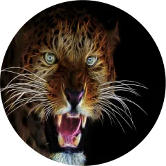 Mauspad 21cm rund 3 mm dick - matt - Raubkatze